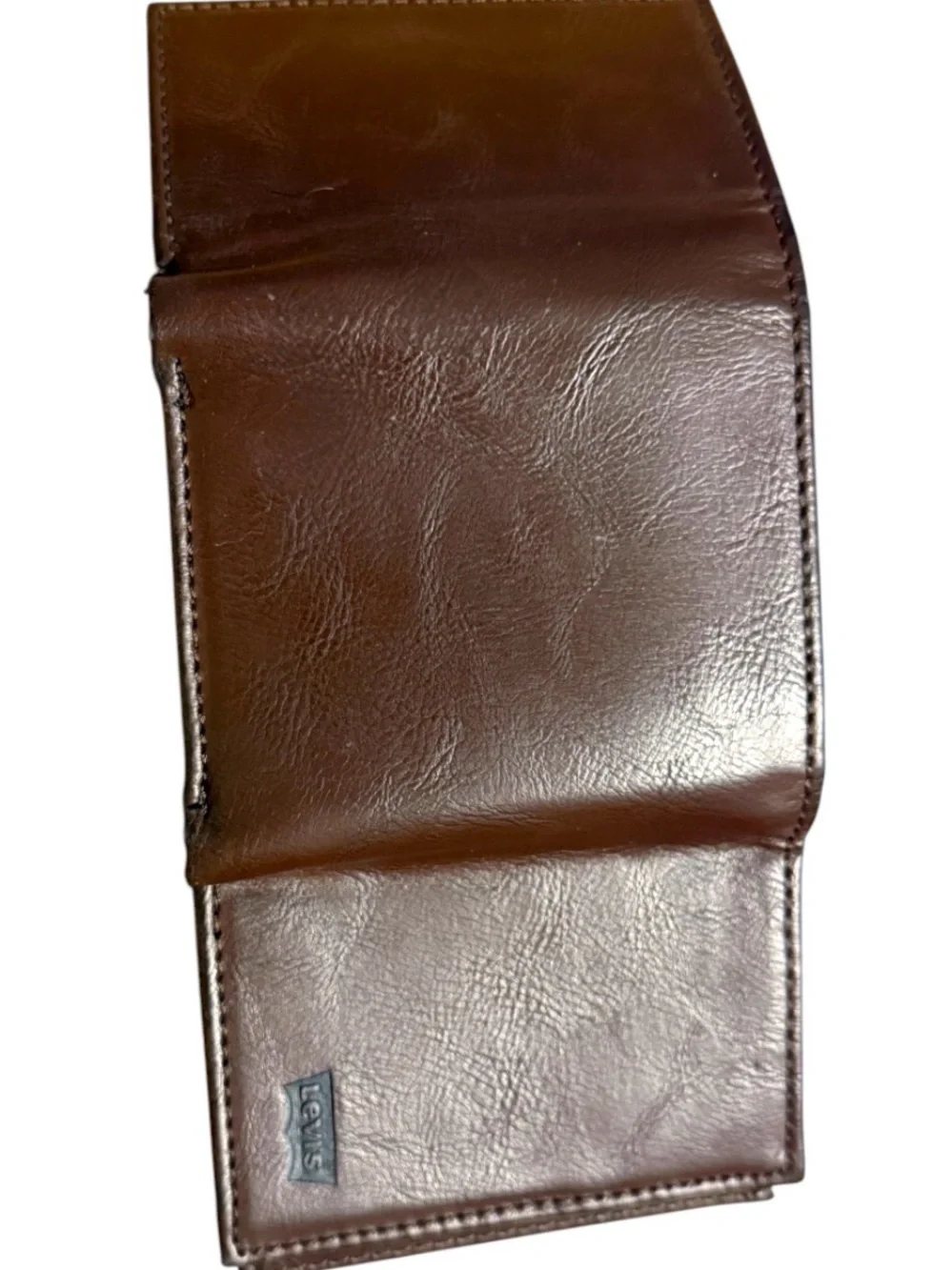 Levi's Brown Leather Trifold Card Holder Wallet